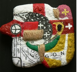 Œuvre sculpturo-picturale de DÜKÜ Ernest — motifs cartographiques et symboles dogon