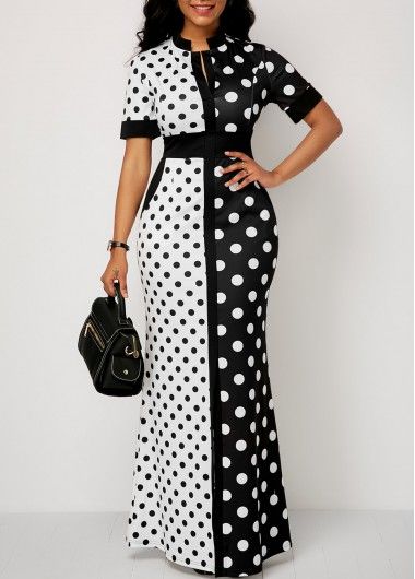 Robe en pagne noir/blanc